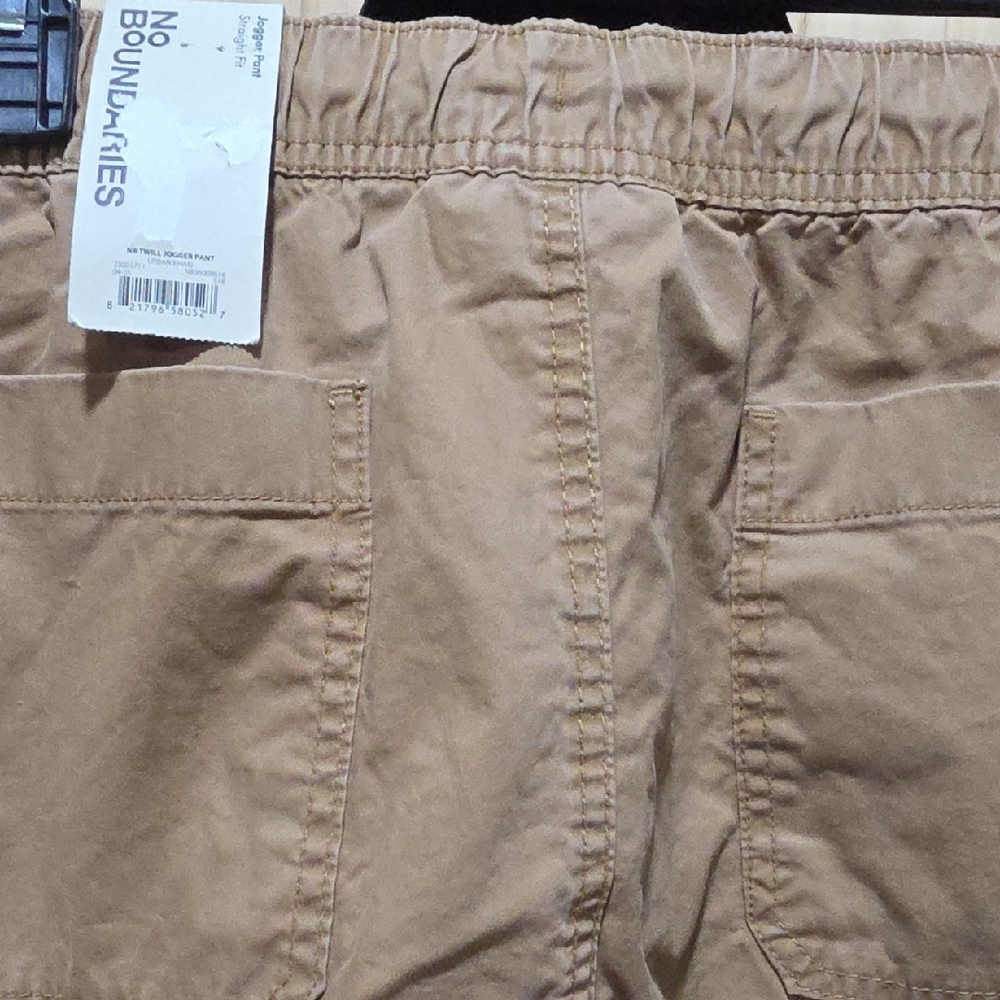 No Boundaries Light Brown Cargo Pants Size Small 28x30 Elastic Around Ankle